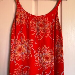 CAbi Bright Red Floral Blouse